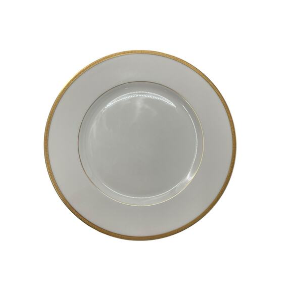 Set 5 Lenox Tuxedo Dinner Plates Gold Rim J-33 Ovington Bros Green Backstamp - Picture 3 of 16